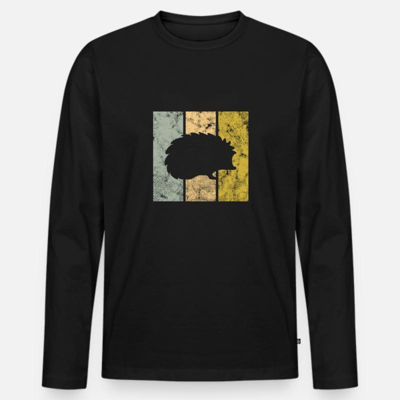 Igel - Männer Premium Bio Langarmshirt - Schwarz
