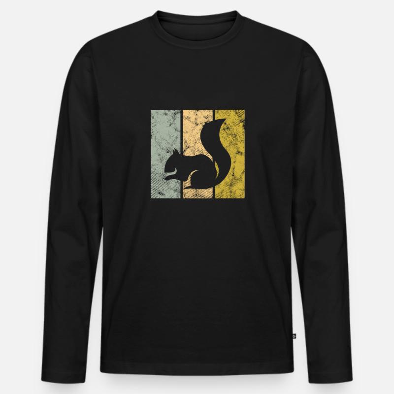 Eichhörnchen - Männer Premium Bio Langarmshirt - Schwarz