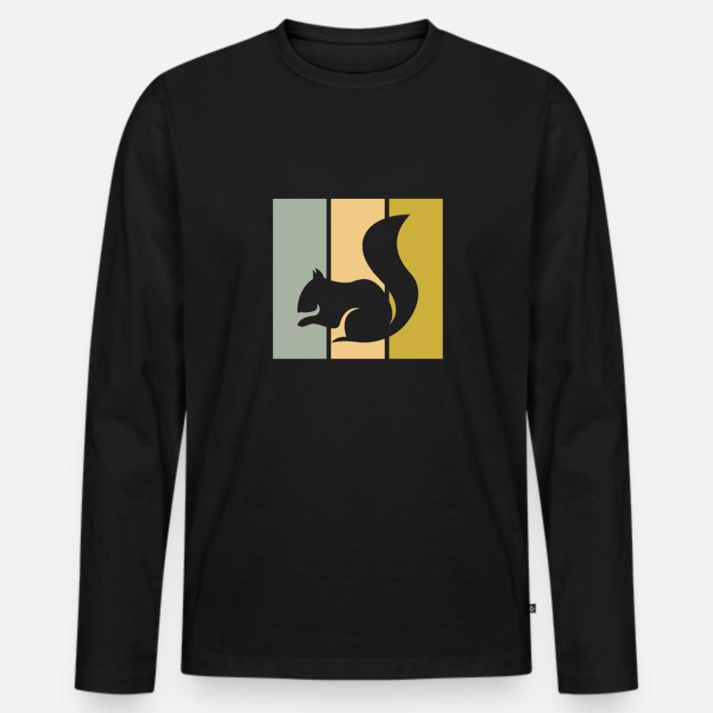 Eichhörnchen - Männer Premium Bio Langarmshirt - Schwarz