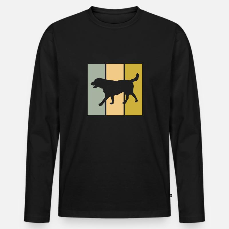 Hund - Männer Premium Bio Langarmshirt - Schwarz