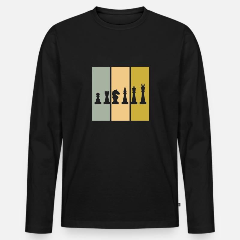 Schach - Männer Premium Bio Langarmshirt - Schwarz