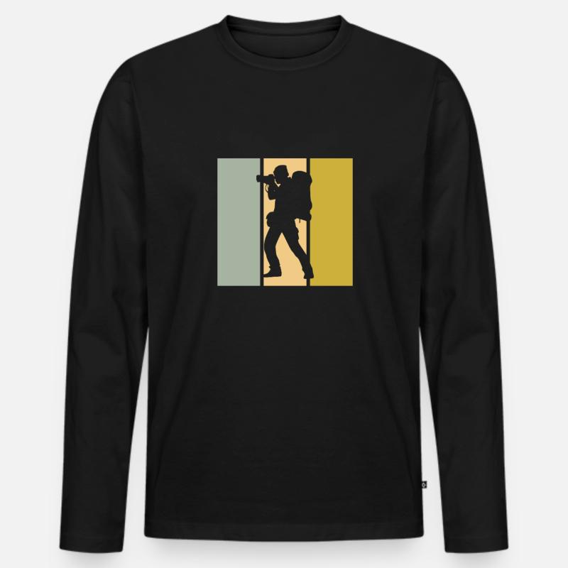 Fotografie - Männer Premium Bio Langarmshirt - Schwarz