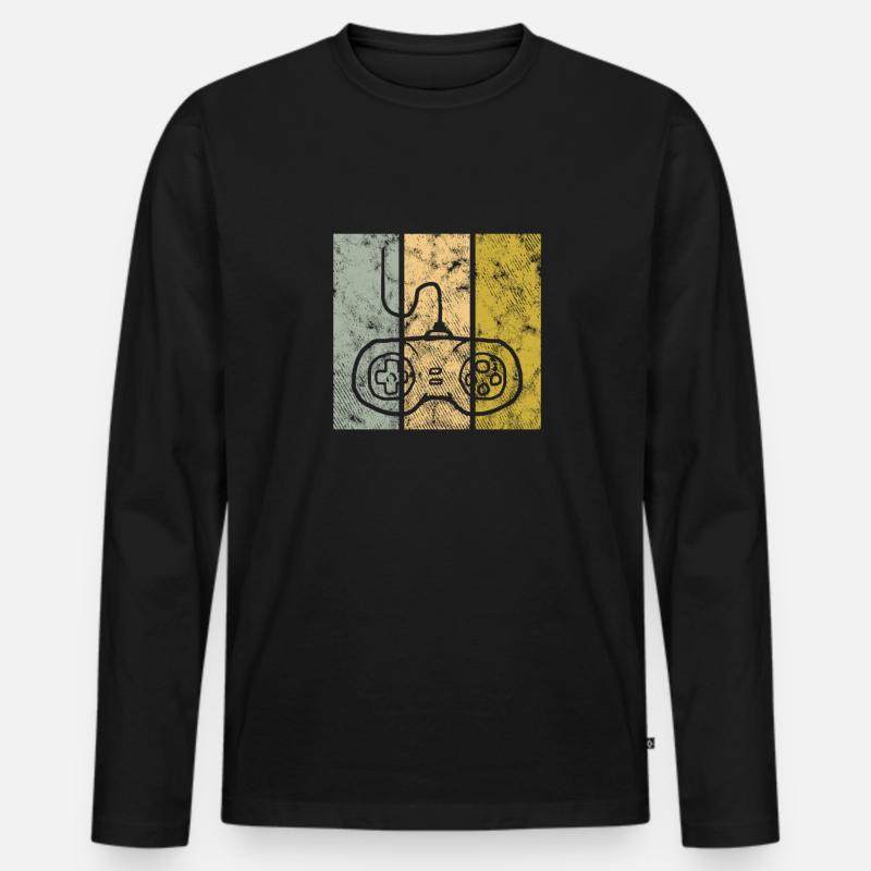 Gaming - Männer Premium Bio Langarmshirt - Schwarz