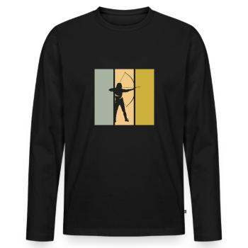 Archerie - T-shirt manches longues Premium bio Homme - noir - Devant - Nico (187cm)