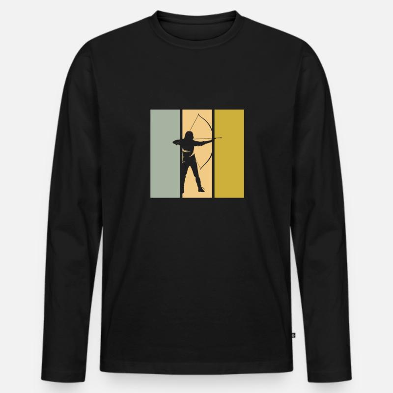 Bogenschießen - Männer Premium Bio Langarmshirt - Schwarz