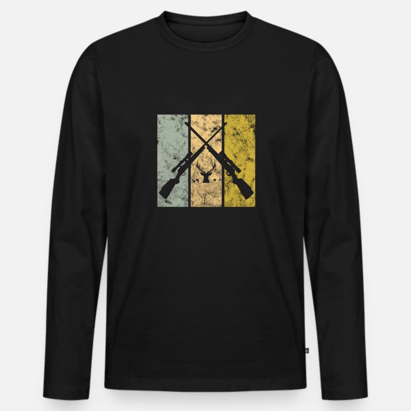 Jagen - Männer Premium Bio Langarmshirt - Schwarz