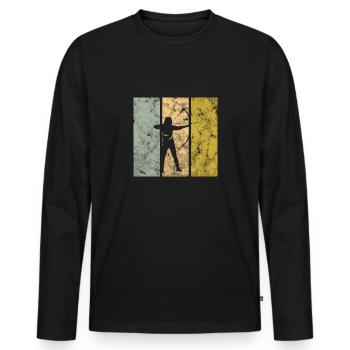 Archerie - T-shirt manches longues Premium bio Homme - noir - Devant - Nico (187cm)