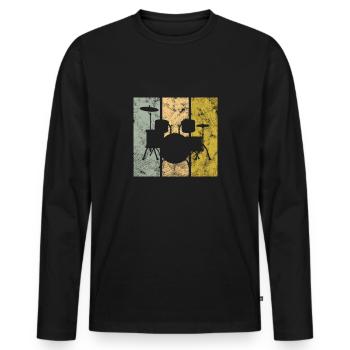 Percussion - T-shirt manches longues Premium bio Homme - noir - Devant - Nico (187cm)