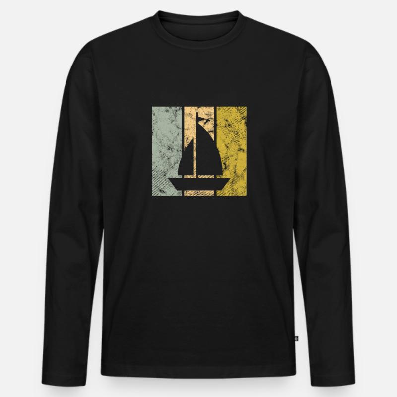 Sailing - Männer Premium Bio Langarmshirt - Schwarz