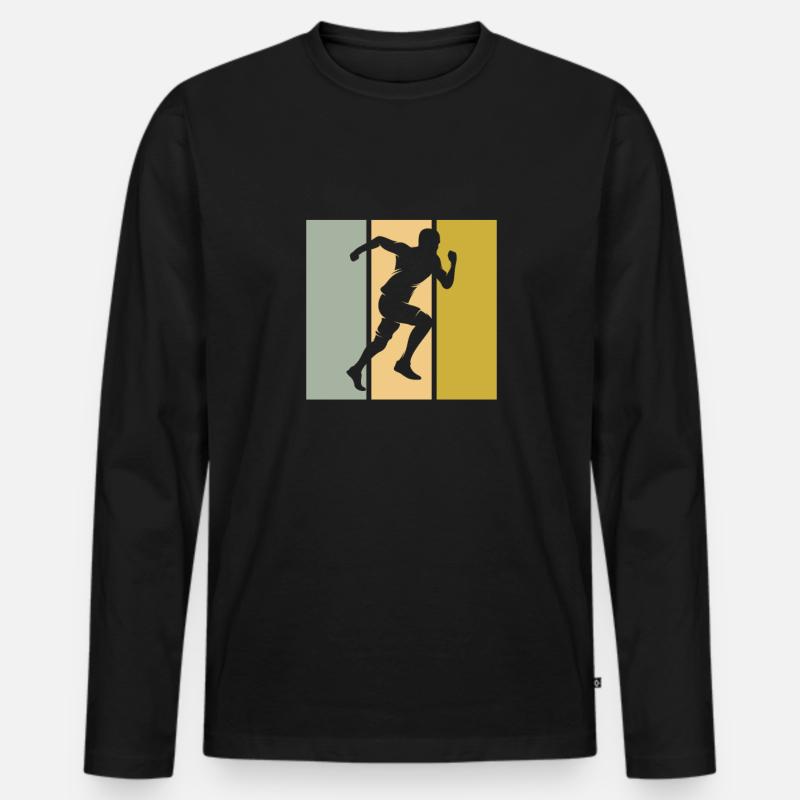 Joggen - Männer Premium Bio Langarmshirt - Schwarz