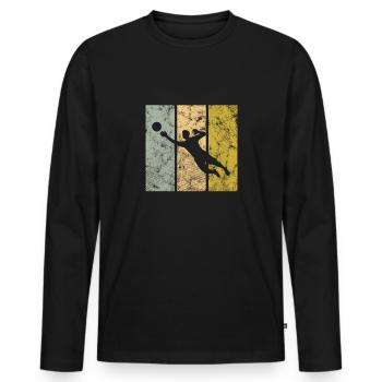 Goalkeeper - Men's Premium Organic Long Sleeve Shirt - black - Front - Nico (187cm)