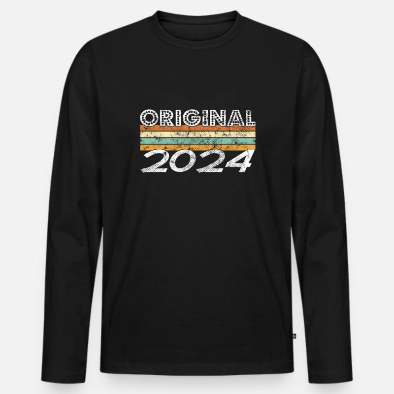 Limited Edition 2024 - Männer Premium Bio Langarmshirt - Schwarz