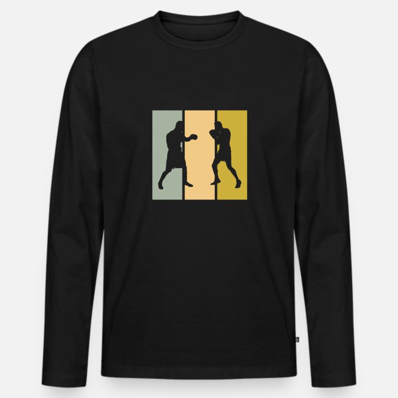 Boxen - Männer Premium Bio Langarmshirt - Schwarz