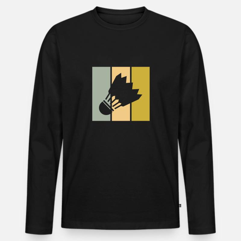 Badminton - Männer Premium Bio Langarmshirt - Schwarz