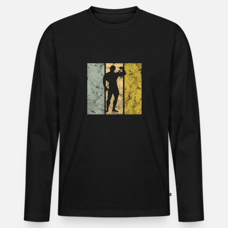 Bodybuilding - Männer Premium Bio Langarmshirt - Schwarz