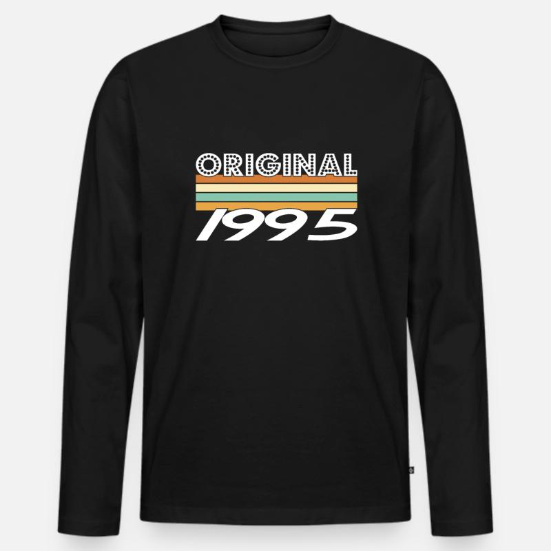 Original 1995 - Männer Premium Bio Langarmshirt - Schwarz