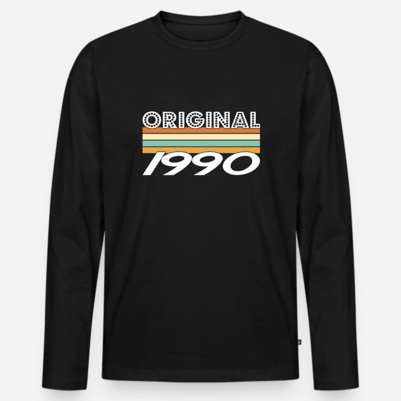Original 1991 - Männer Premium Bio Langarmshirt - Schwarz