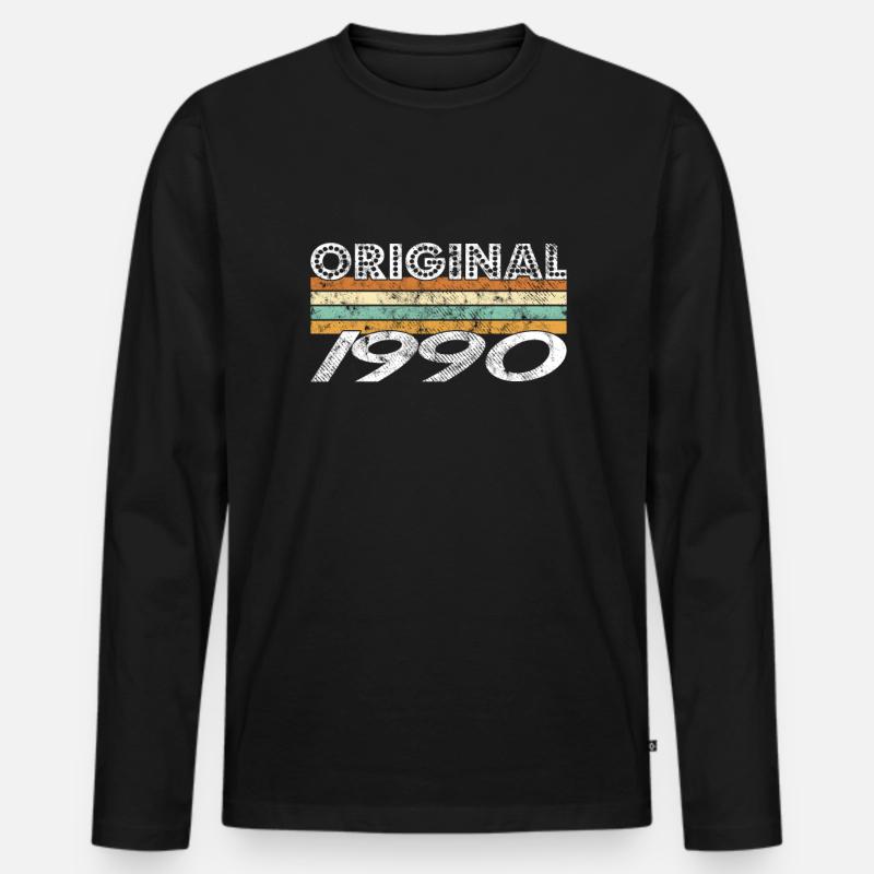 Original 1990 - Männer Premium Bio Langarmshirt - Schwarz