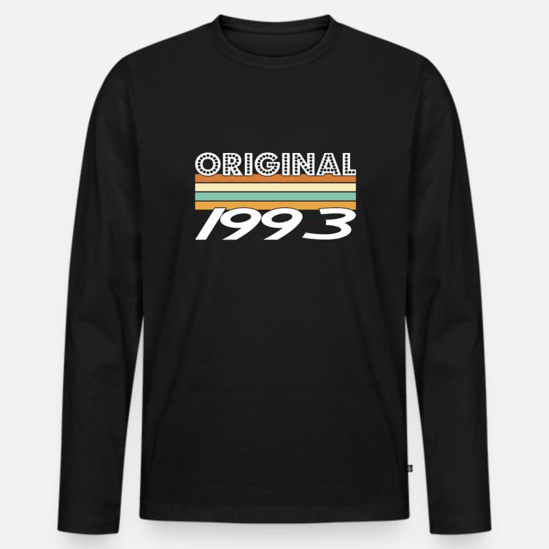 Original 1993 - Männer Premium Bio Langarmshirt - Schwarz