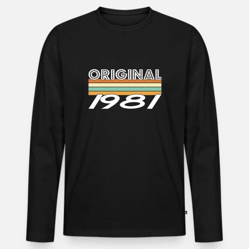 Original 1981 - Männer Premium Bio Langarmshirt - Schwarz