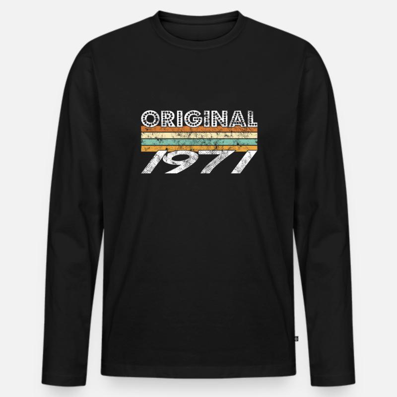 Original 1971 - Männer Premium Bio Langarmshirt - Schwarz
