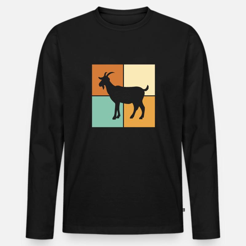 Ziege - Männer Premium Bio Langarmshirt - Schwarz