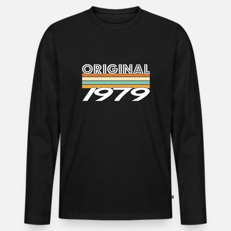 Original 1979 - Männer Premium Bio Langarmshirt - Schwarz