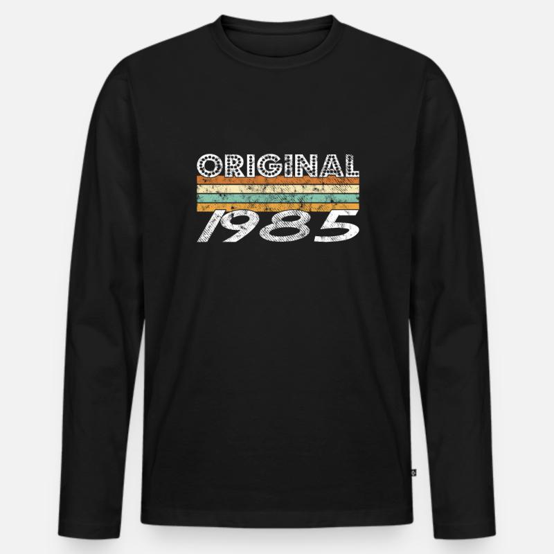 Original 1985 - Männer Premium Bio Langarmshirt - Schwarz