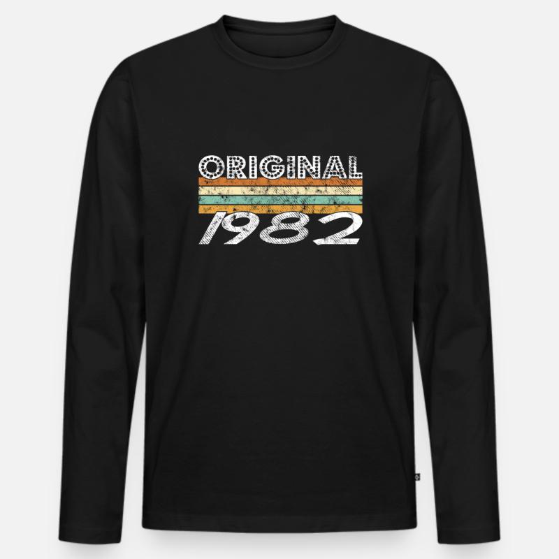 Original 1982 - Männer Premium Bio Langarmshirt - Schwarz
