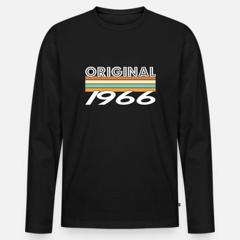 Original 1966 - Männer Premium Bio Langarmshirt - Schwarz