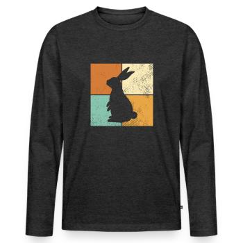 Hare - Men's Premium Organic Long Sleeve Shirt - heather anthracite - Front - Nico (187cm)