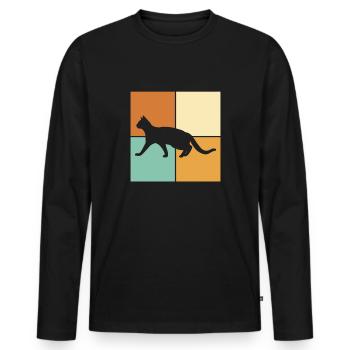 Kuh - Männer Premium Bio Langarmshirt - Schwarz - Vorne - Nico (187cm)