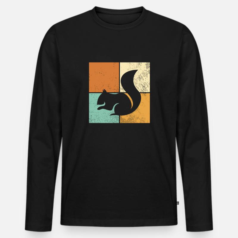 Eichhörnchen - Männer Premium Bio Langarmshirt - Schwarz