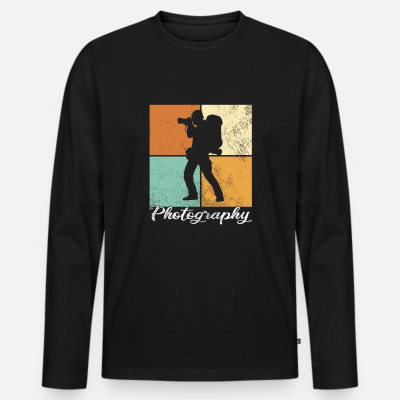 Fotografie - Männer Premium Bio Langarmshirt - Schwarz