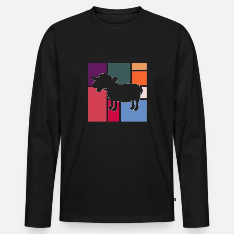 Schaf - Männer Premium Bio Langarmshirt - Schwarz