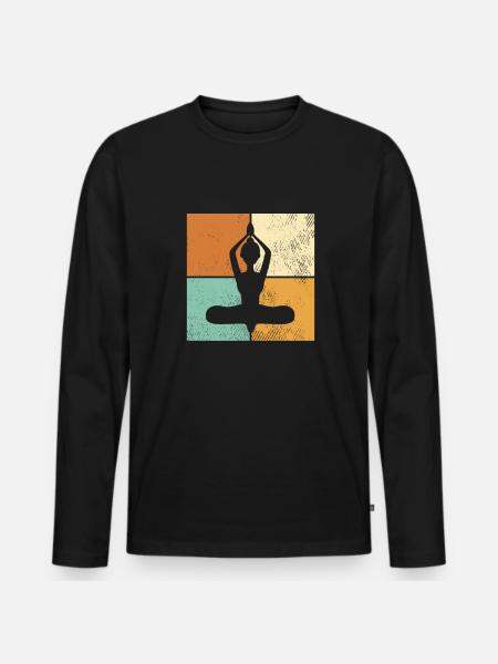 Méditation - T-shirt manches longues Premium bio Homme - noir