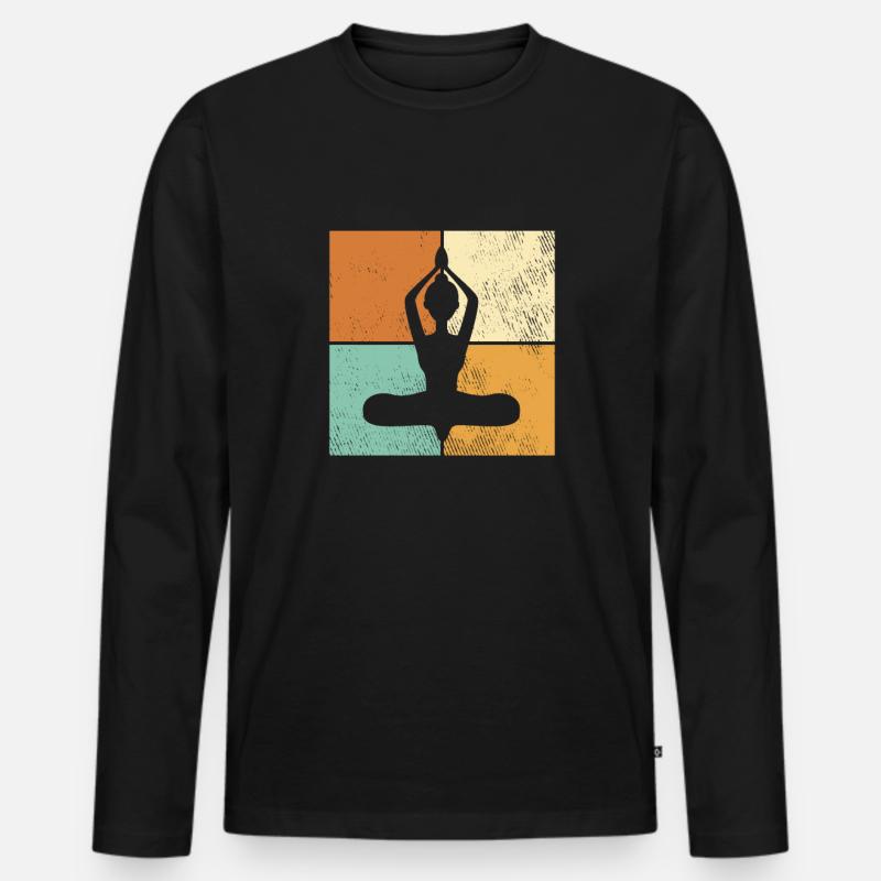 Meditation - Männer Premium Bio Langarmshirt - Schwarz
