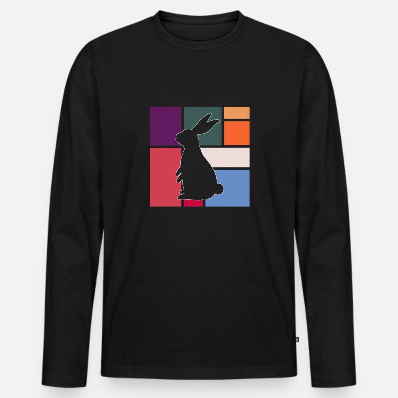 Hase - Männer Premium Bio Langarmshirt - Schwarz