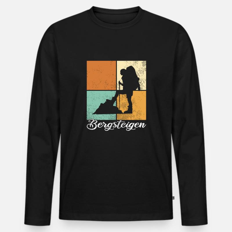 Bergsteigen - Männer Premium Bio Langarmshirt - Schwarz