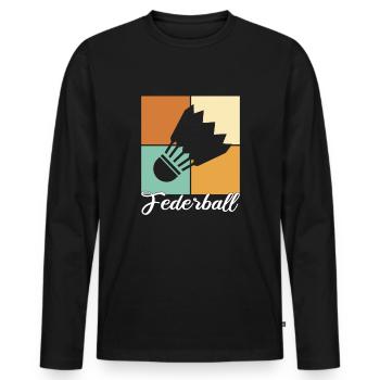Federball - Männer Premium Bio Langarmshirt - Schwarz - Vorne - Nico (187cm)