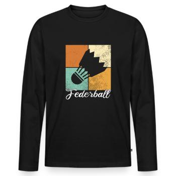 Federball - Männer Premium Bio Langarmshirt - Schwarz - Vorne - Nico (187cm)