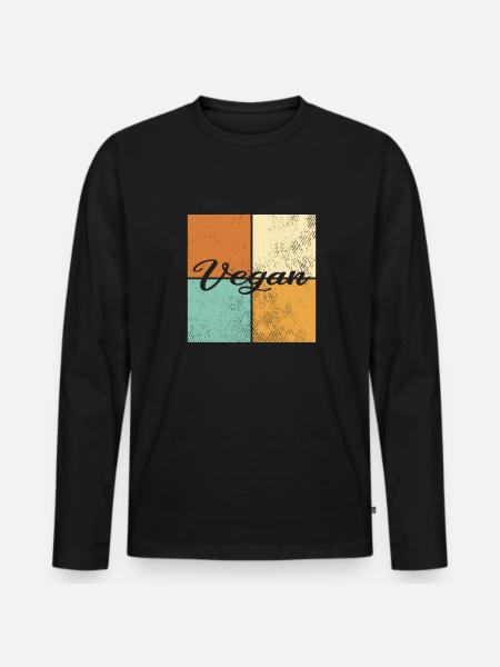 Végétalien - T-shirt manches longues Premium bio Homme - noir