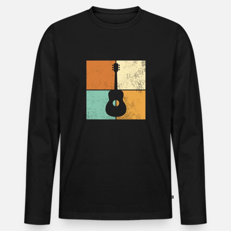 Gitarre - Männer Premium Bio Langarmshirt - Schwarz