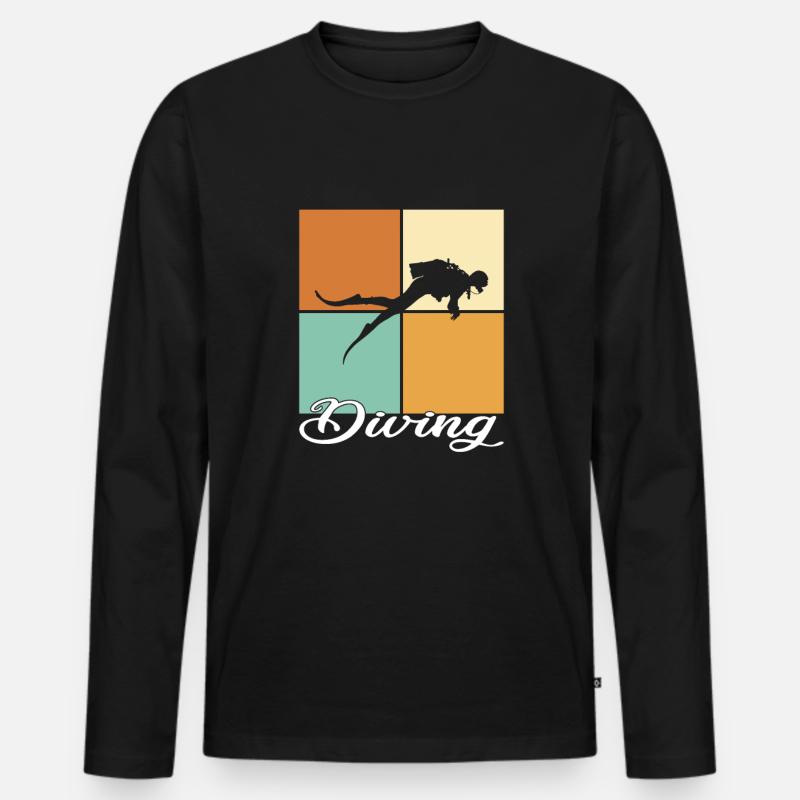 Tauchen - Männer Premium Bio Langarmshirt - Schwarz
