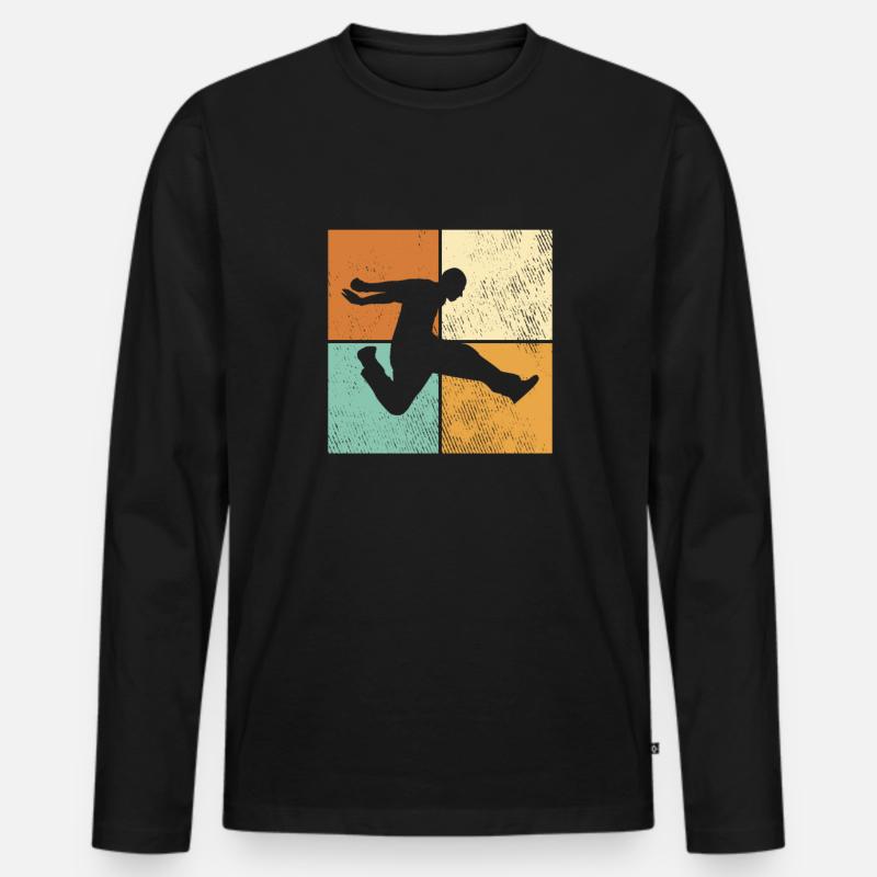 Parkour - Männer Premium Bio Langarmshirt - Schwarz