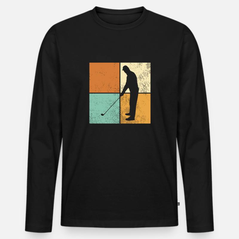 Golf - Männer Premium Bio Langarmshirt - Schwarz