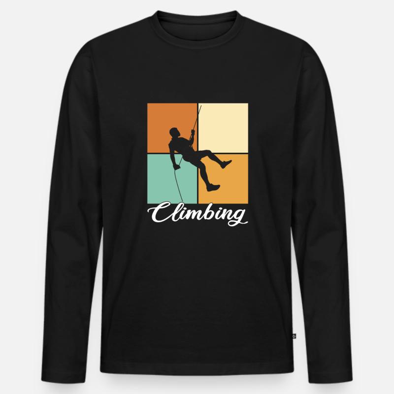 Klettern - Männer Premium Bio Langarmshirt - Schwarz