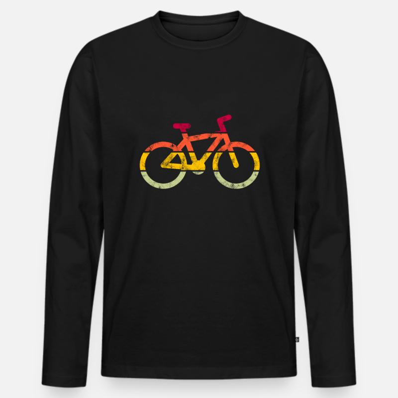 Fahrrad Retro - Männer Premium Bio Langarmshirt - Schwarz