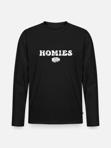 Homies Freunde - Männer Premium Bio Langarmshirt - Schwarz