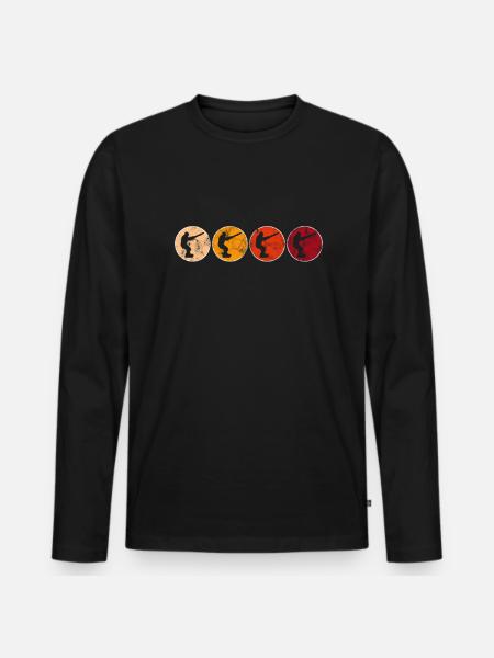 Kite Surfing Retro - Men's Premium Organic Long Sleeve Shirt - black